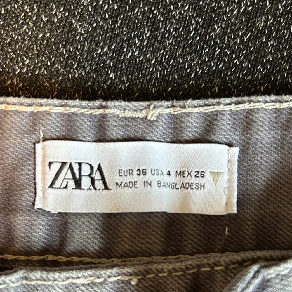 👖Zara Chino Gray Wide Leg Fit Pants - Comfortable and Cozy - Size 4 - Picture 2 of 12